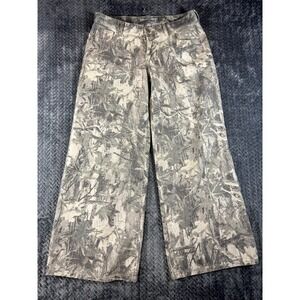 Refrain Los Angeles Corduroy Pants Women 9x29 Gray Real Tree Camouflage Wide Leg